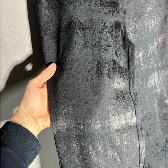 Eileen Fisher Fresco Organic Cotton Blend Textured Black Jacquard Pant Size 8 - Picture 7 of 8